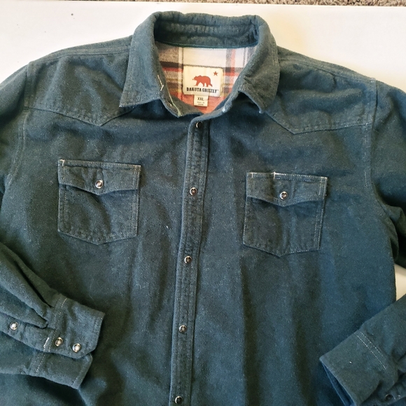 Dakota Grizzly Other - Men's XXL Dakota Grizzly 100% Cotton Flannel Deep Sage Green Button-Up Shirt